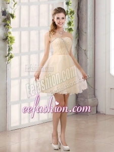 2015 Sturning Sweetheart A Line Bridesmaid Dress with Beading