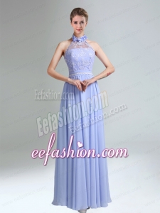 Belt and Lace Halter Empire Lace Up Bridesmaid Dress for 2015