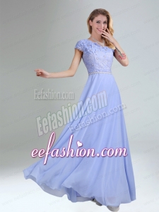 One Shoulder Belt Empire 2015 Appliques Bridesmaid Dress in Lavender