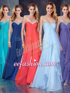 2016 Custom Fit Empire Applique and Ruched Bridesmaid Dress in Light Blue