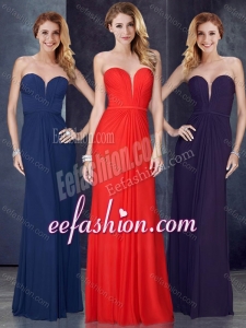 2016 Discount Sweetheart Belted and Ruched Cheap Prom Dress in Navy Blue
