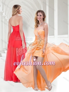 2016 New Style Sweetheart Empire Beaded Cheap Prom Dress in Orange