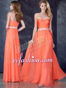2016 Stylish Empire Sweetheart Beaded Prom Dress in Orange Red