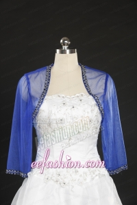 2015 Discount Royal Blue Long Sleeves Wraps with Beading