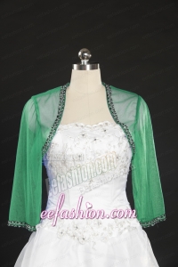 2015 Fall Long Sleeves Organza Wraps in Green