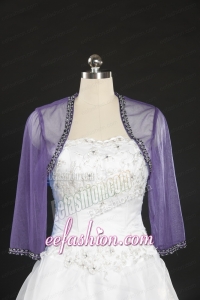 2015 Lavender Long Sleeves Wraps with Beading