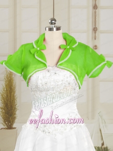 Green Wedding Party Beading Shawls with Open Front