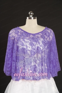 Lavender Hot Sale 2015 Wraps with Beading Lace