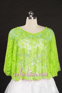 Spring Green Beading Lace Fall Wraps for 2015