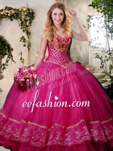 Amazing Big Puffy Teal Sweet 16 Dress with Beading and Appliques