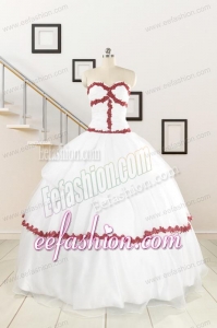 2015 Sweetheart Ball Gown Quinceanera Dresses with Appliques