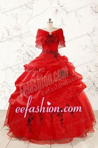 Top Seller Sweetheart Appliques Quinceanera Dress in Red
