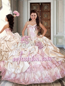 Ball Gown Taffeta Quinceanera Dresses with Bubbles and Appliques