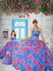 Most Popular Blue and Red Princesita Dress with Appliques and Ruffles for 2015