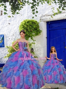 Unique Beading and Ruffles Multi-color Princesita Dress for 2015 Summer