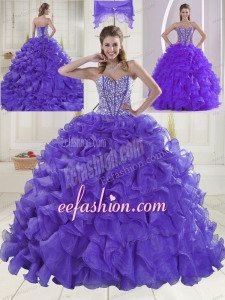 Hot Sale Sweetheart Brush Train Quinceanera Dresses for 2015