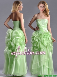 2016 Classical Beaded and Bubble Organza Prom Dress in Yellow Green