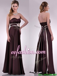 Beautiful Applique Decorated Waist Brown est Mother Of The Bride Dress in Taffeta