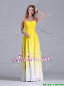 Discount Empire Sweetheart Ruched Long Prom Dress in Gradient Color