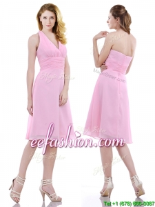 Latest Halter Top Knee Length Prom Dress in Baby Pink