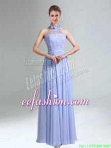 Belt and Lace Halter Empire Lace Up Prom Dress for 2015