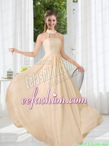 Halter Empire 2015 Classical Prom Dress with Lace