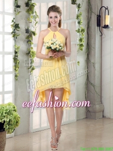 New Fashion Halter Top Asymmetrical Prom Dress
