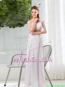 Ruching One Shoulder Empire Prom Dresses for 2015