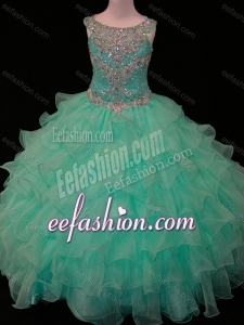 New Arrivals Mint Scoop Cinderella Pageant Dress with Beading and Ruffled Layers