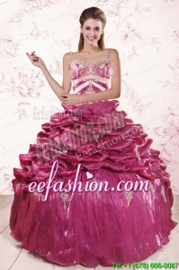 2015 Amazing Appliques Quinceanera Dresses with Spaghetti Straps