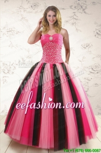 Unique Multi-color Sweet 15 Dresses with Beading for 2015