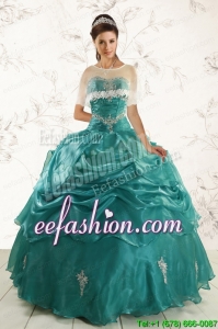 2015 In Stock Sweetheart Organza Appliques Sweet 16 Dresses