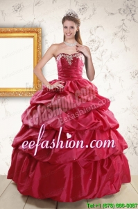 Discount 2015 Hot Pink Quinceanera Dresses with Lace Up
