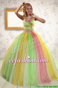 Discount Ball Gown Sweet 16 Dresses in Multi Color for 2015