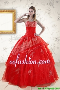 Discount Strapless Quinceanera Dresses for 2015