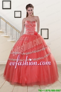 In Stock Beaded Watermelon Quinceanera Dresses