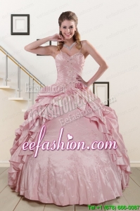 In Stock Sweet Spaghetti Straps Quinceanera Dresses in Pink