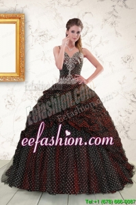 Popular Spaghetti Straps Burgundy Sweet 15 Dresses with Appliques and Pick Ups
