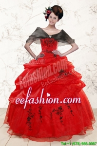 Popular Sweetheart Red Quinceanera Dresses for 2015