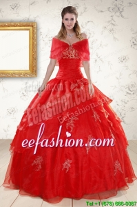 Pretty Strapless Quinceanera Dresses with Appliques