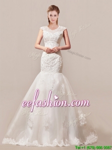 Decent Column Button Up Wedding Dress with Beading and Lace for 2016