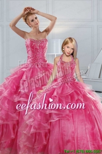 Hot Pink Sweetheart Beading Princesita With Quinceanera Dresses
