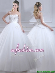Popular Ball Gown Wedding Dresses with Beading and Sashes