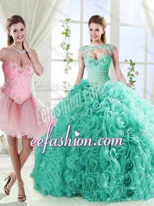 Elegant Beaded and Applique Detachable Quinceanera Gowns in Rolling Flower