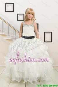 Fitting and Affordable Little Girl Pageant Dress with Beading and Ruffles