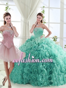 Popular Beaded Big Puffy Detachable Quinceanera Dresses in Rolling Flower