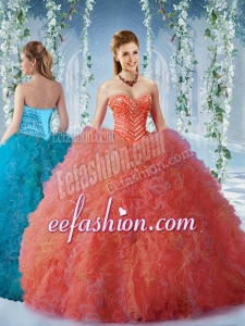 Popular Beaded and Ruffled Sweet 16 Dress with Big Puffy
