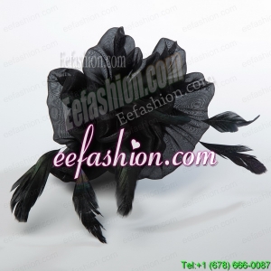 Affrodable Black Organza Fascinators with Feather