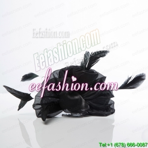 Cheap Black Feather Organza Wedding Hair Ornament