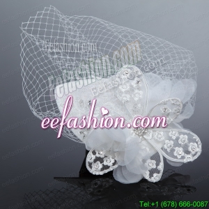 Fashionable Beading Tulle and Lace Hat Hair Ornament